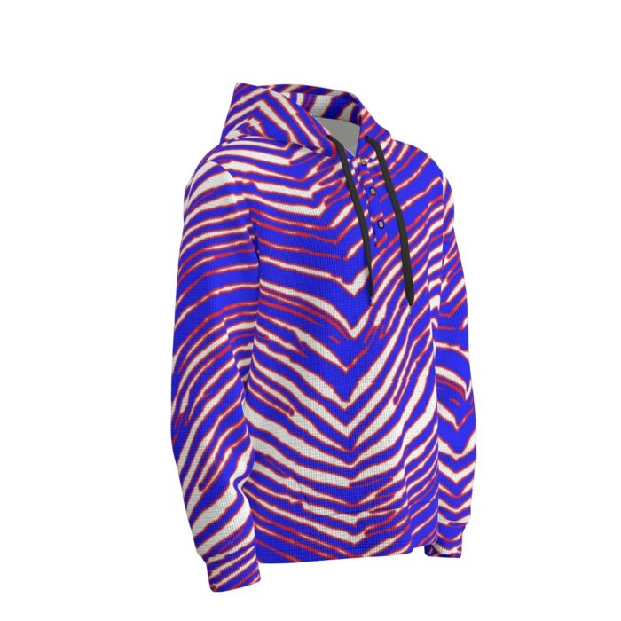Buffalo Bills Zubaz All-Over Print Men's Half  Button Hoodie - Image 6