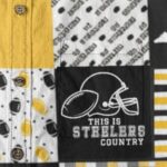 Pittsburgh Steelers All-Over Print Men's Casual Lapel Long Sleeve Shirt|125GSM Cotton