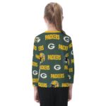 Green Bay Packers All-Over Print Kid's O-neck Long Sleeve T-shirt
