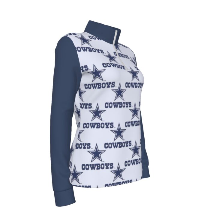 Dallas Cowboys Zubaz All-Over Print Women's Stand-up Collar T-shirt - Image 2