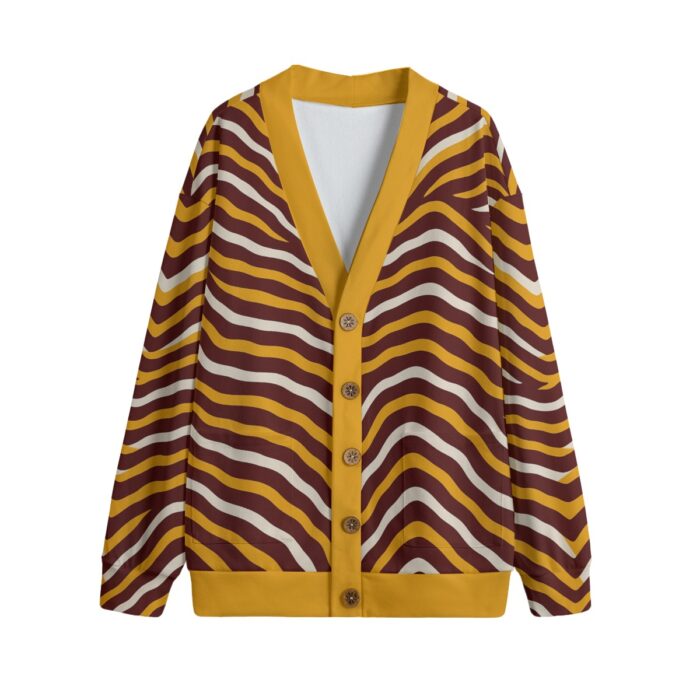 Washington Commanders Zubaz V-neck Knitted Fleece Cardigan With Button Closure - Image 1