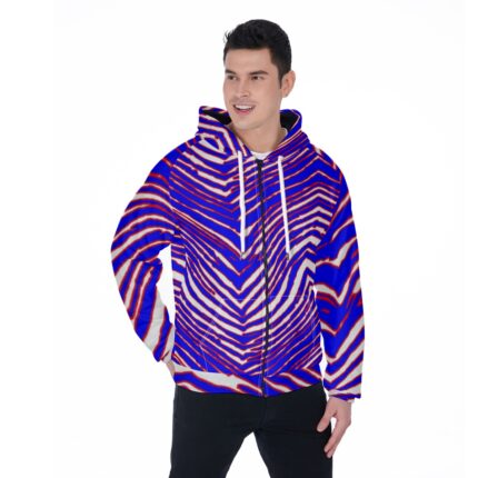 Buffalo Bills Zubaz All-Over Print Men's Raglan Zip Up Hoodie