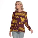 Washington Commanders Women's O-neck Long Sleeve T-shirt