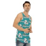 Miami Dolphins Zubaz All-Over Print Men's Curved Hem Long Tank Top - Image 4