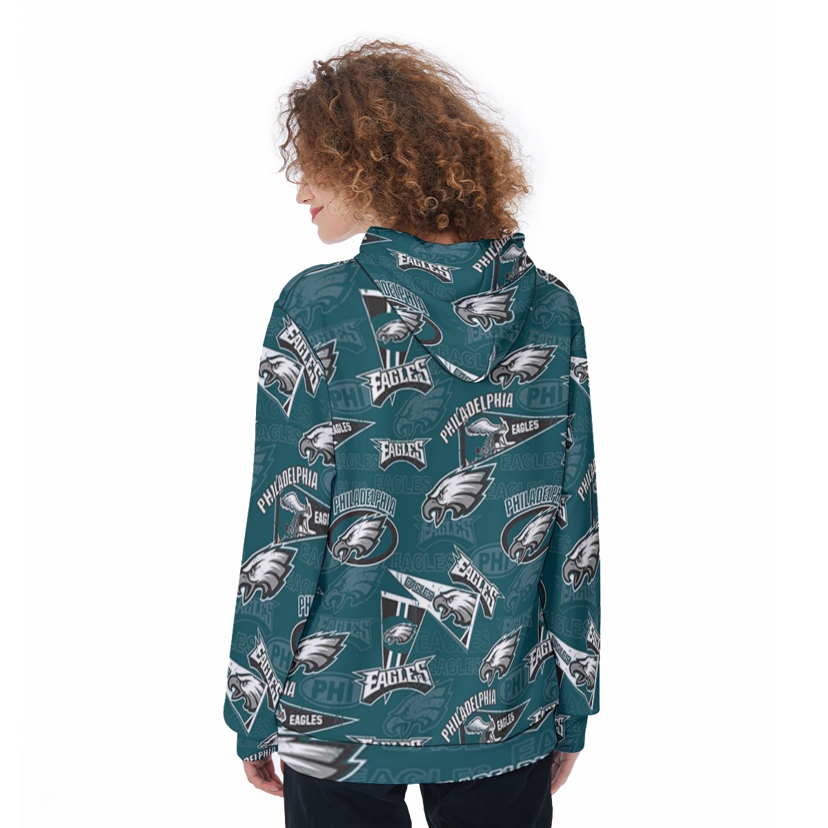 Philadelphia Eagles Zubaz All-Over Print Women's Heavy Fleece Hoodie