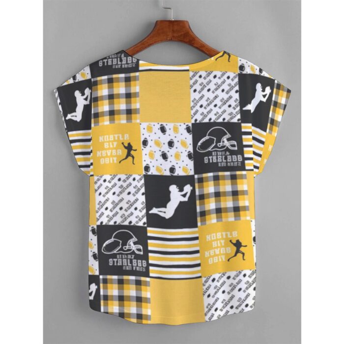 Pittsburgh Steelers Zubaz All-Over Print Women's Curved Hem T-shirt (Plus Size) - Image 3