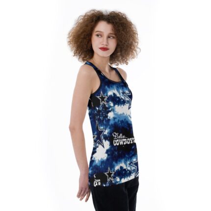 Dallas Cowboys Zubaz All-Over Print Women's Back Hollow Tank Top