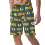 Green Bay Packers All-Over Print Men's Casual Shorts - Image 2