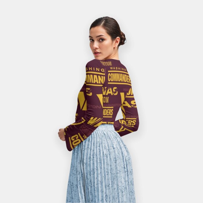 Washington Commanders Women's Long Sleeve T-Shirt With Slightly Flared Sleeves - Image 3