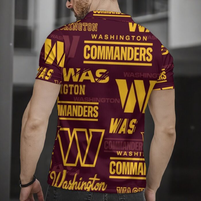 Washington Commanders  Men's Short Sleeve Button Polo Shirt - Image 2