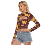 Washington Commanders Women's Hollow Chest Keyhole Tight Crop Top - Image 3
