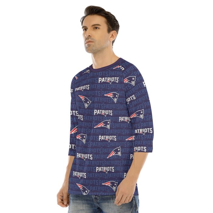 New England Patriots All-Over Print Men's O-neck Raglan Sleeve T-shirt - Image 3