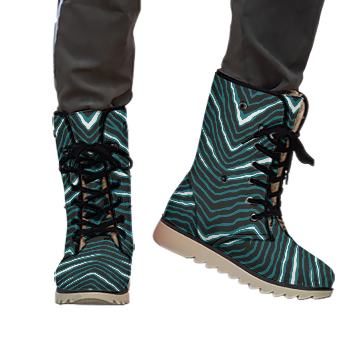 Philadelphia Eagles Zubaz All-Over Print Women's Plush Boots - Image 3