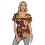 Washington Commanders Women's Loose V-neck Short Sleeve T-shirt