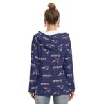 New England Patriots All-Over Print Women's Hoodie With Double Hood - Image 3