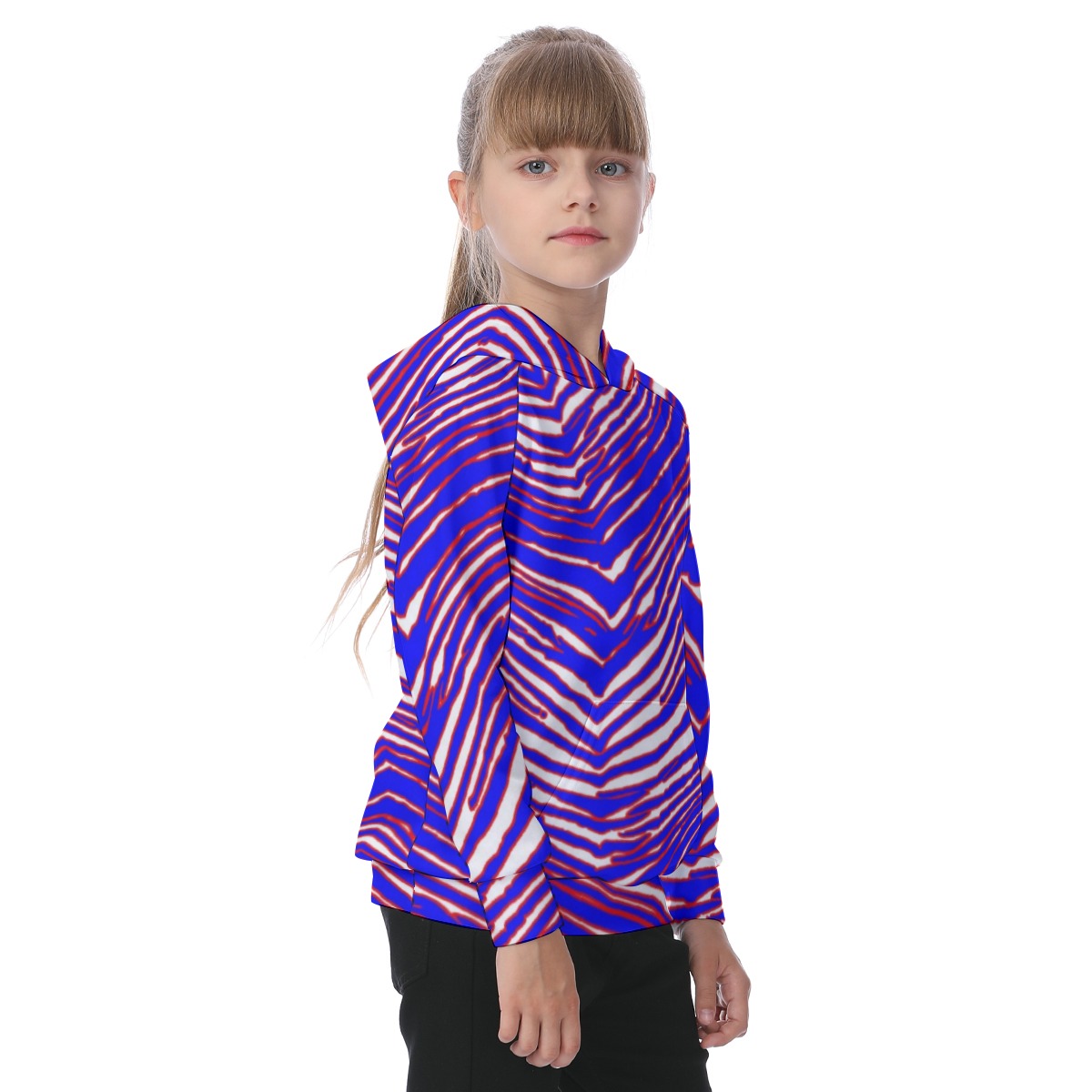 Buffalo Bills Zubaz All-Over Print Kid's Raglan Pullover Hoodie - Image 4
