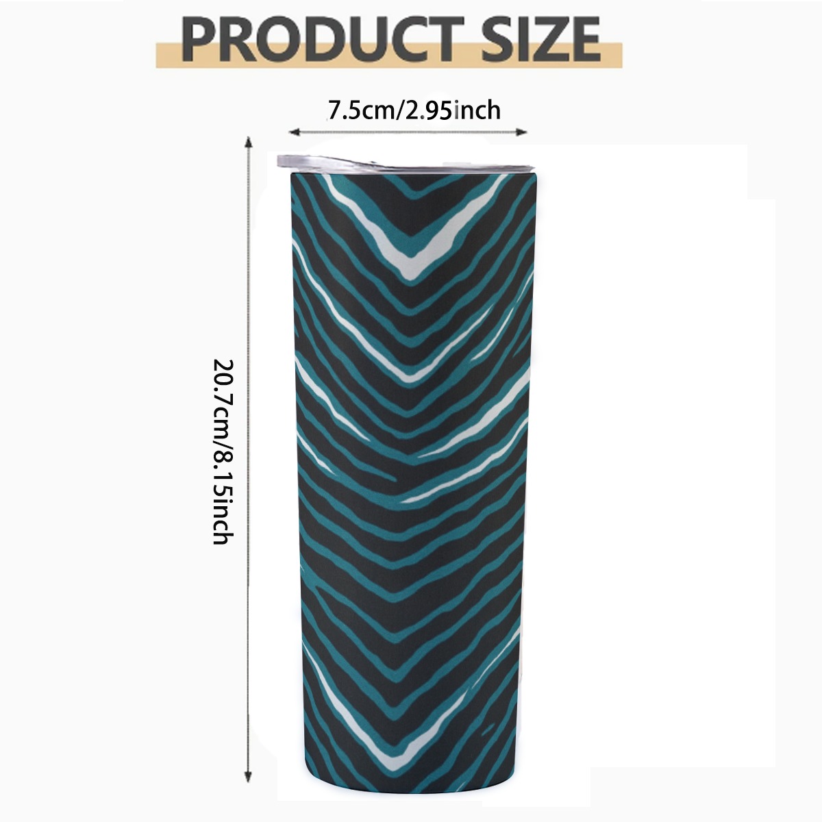 Philadelphia Eagles Zubaz Custom 20OZ Straight Cup With Sliding Lid For The USA - Image 4