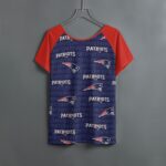 New England Patriots Zubaz All-Over Print Women's Round Neck T-shirt With Raglan Sleeve - Image 2