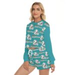 Miami Dolphins  Women's Short Sweatshirt And Pants Suit - Image 2