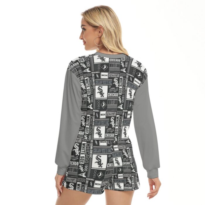 Chicago White Sox Women's Short Sweatshirt And Pants Suit - Image 4