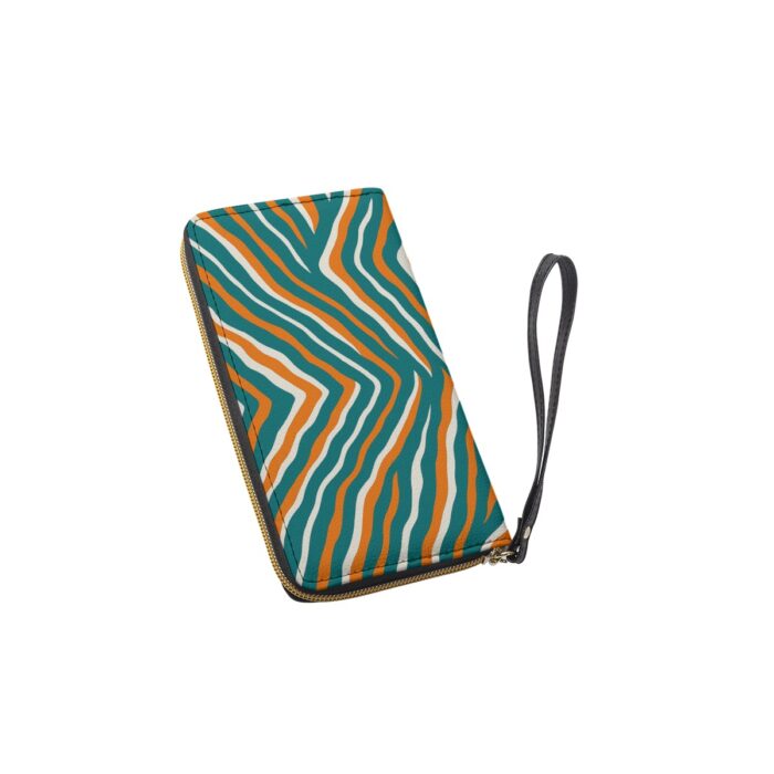 Miami Dolphins Zubaz Long Wallet With Black Hand Strap - Image 3