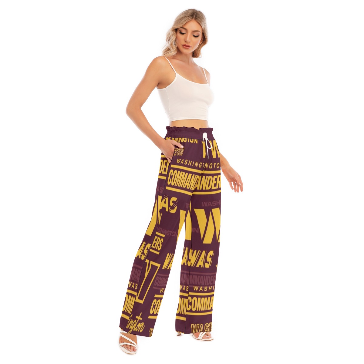 Washington Commanders Women's Waist Fungus Edge Wide-leg Pants - Image 3
