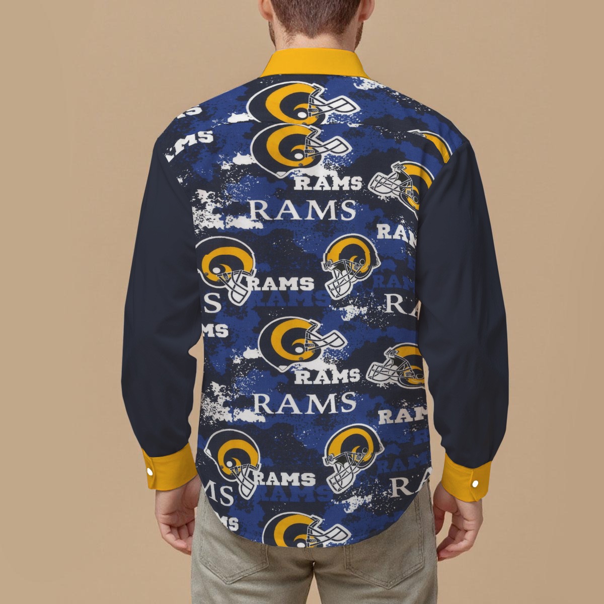 Los Angeles Rams Men's Slim Fit Long Sleeve Shirt - Image 2