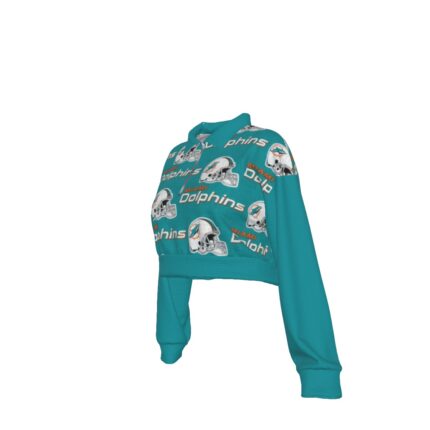 Miami Dolphins Zubaz All-Over Print Women's Hoodie with Half Zipper