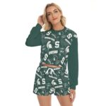 Michigan State  - Spartans Women's Short Sweatshirt And Pants Suit