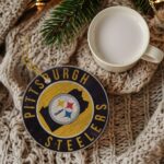 Pittsburgh Steelers Zubaz Round Christmas Ceramic Decoration Ornaments