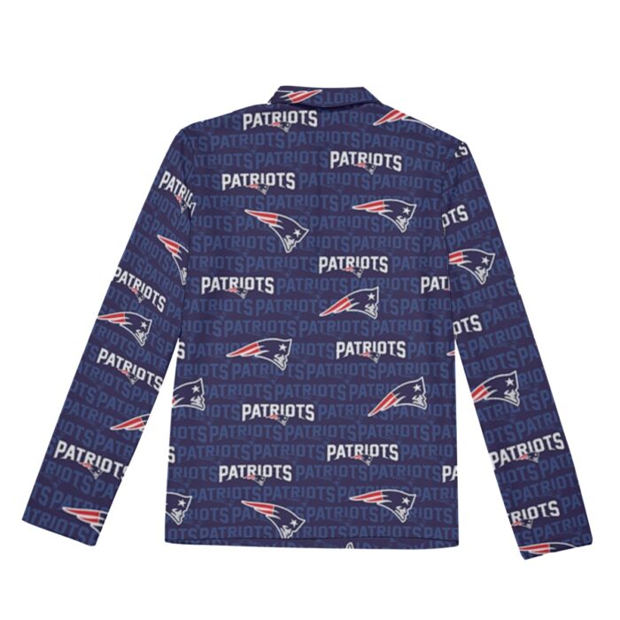 New England Patriots Zubaz All-Over Print Men's Lapel T-shirt With Neckline Zipper Closure - Image 1