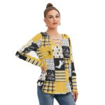 Pittsburgh Steelers Zubaz All-Over Print Women's Long Sleeve Neckline Tie Sweatshirt