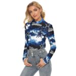 Dallas Cowboys Zubaz All Over Print Women's Stretchable Turtleneck Top - Image 4