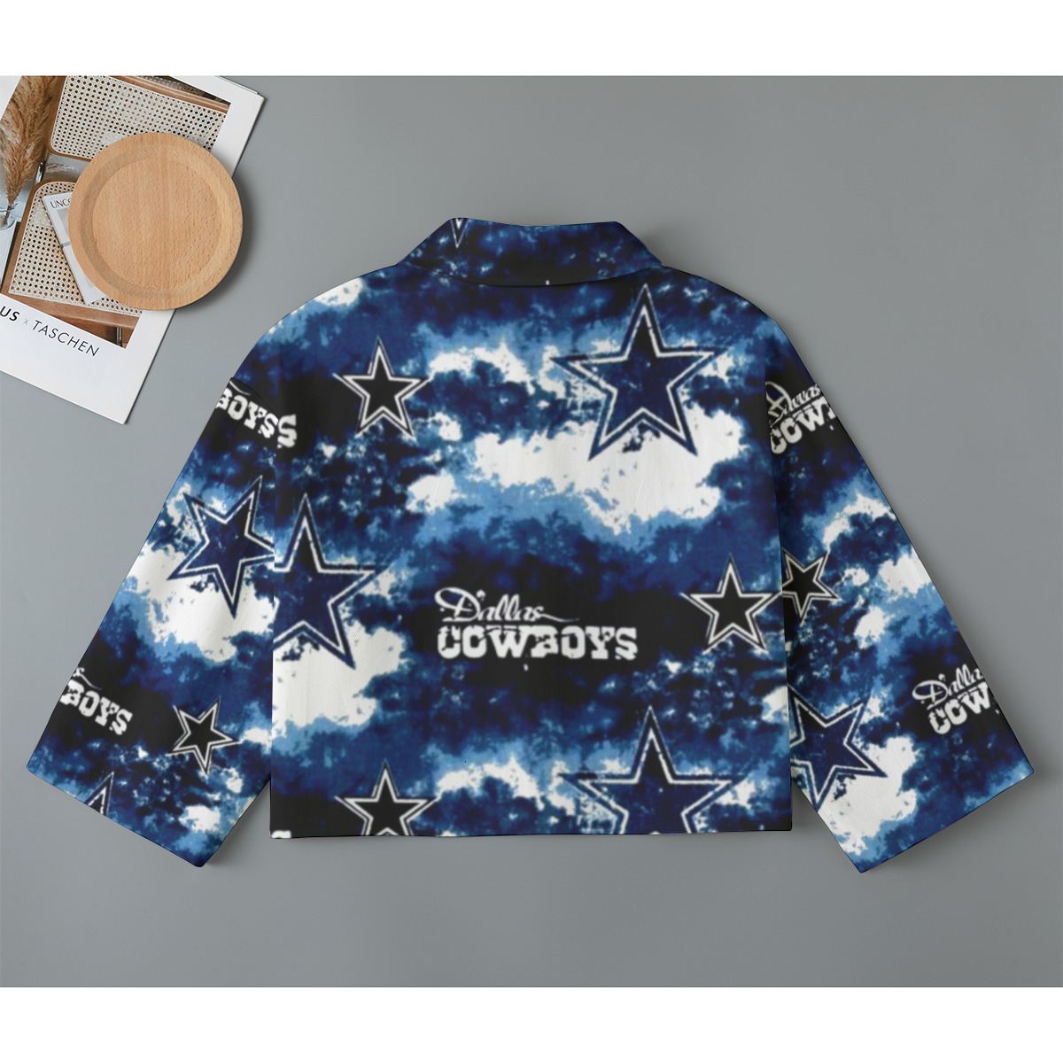 Dallas Cowboys Zubaz All-Over Print Women's Cropped Jacket | 245GSM Cotton - Image 2
