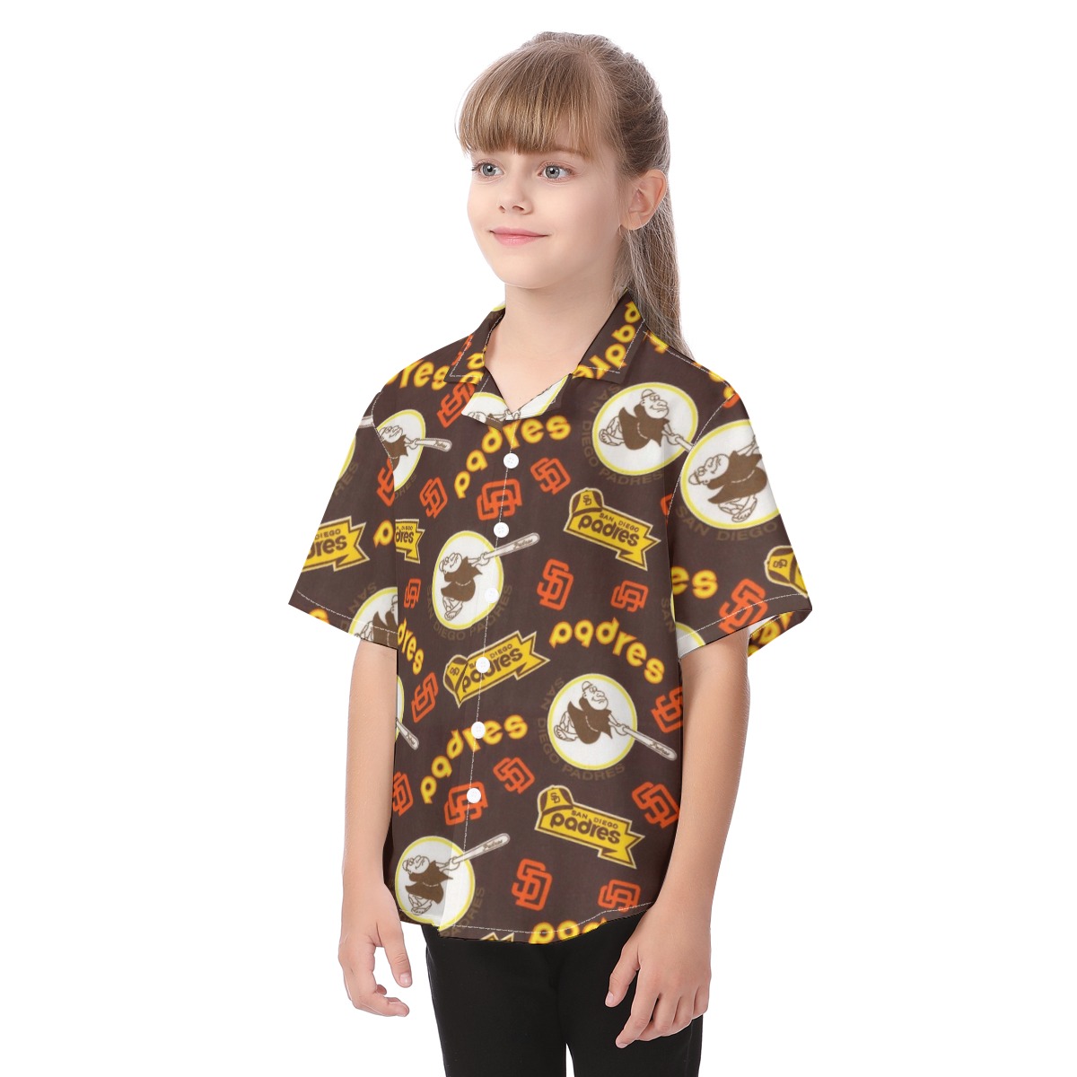 San Diego Padres Kid's Hawaiian Vacation Shirt - Image 3