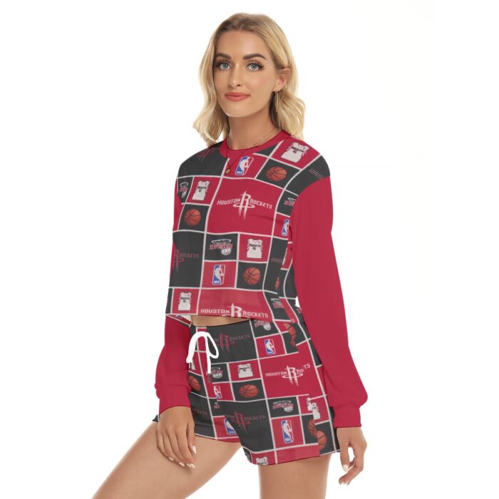 Houston Rockets Women's Short Sweatshirt And Pants Suit - Image 2