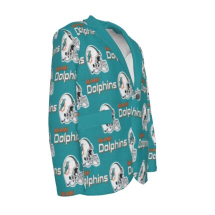 Miami Dolphins Zubaz All-Over Print Men's Casual Flat Lapel Collar Blazer