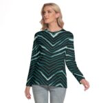 Philadelphia Eagles Zubaz All-Over Print Women's O-neck Long Sleeve T-shirt