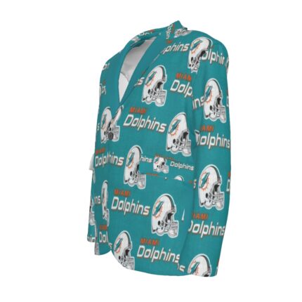 Miami Dolphins Zubaz All-Over Print Men's Casual Flat Lapel Collar Blazer