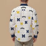 Michigan - Wolverines Men's Slim Fit Long Sleeve Shirt - Image 2