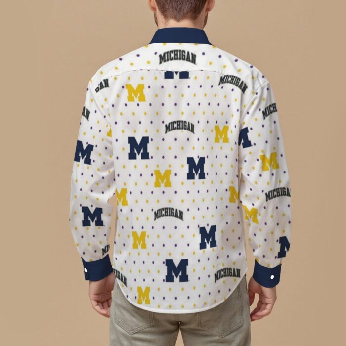Michigan - Wolverines Men's Slim Fit Long Sleeve Shirt - Image 2