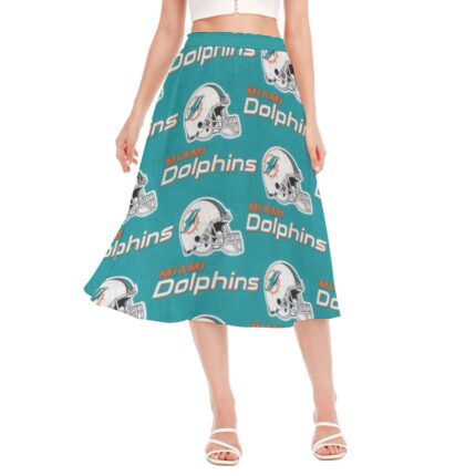 Miami Dolphins Zubaz All-Over Print Women's Long Section Chiffon Skirt