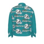 Miami Dolphins Zubaz All-Over Print Unisex Lapel Jacket | 245GSM Cotton - Image 4
