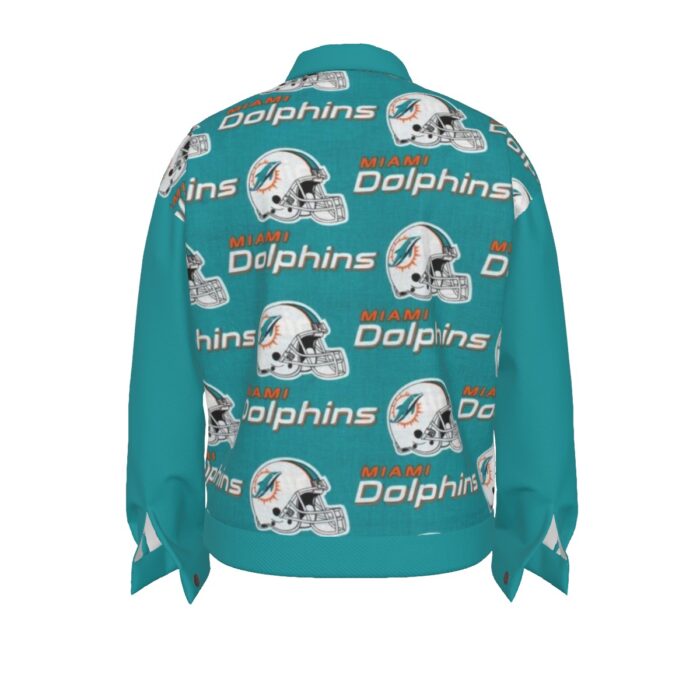 Miami Dolphins Zubaz All-Over Print Unisex Lapel Jacket | 245GSM Cotton - Image 4