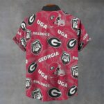 Georgia - Bulldogs red Men's Stand Collar Shirt|110GSM Imitation Flax - Image 2