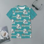 Miami Dolphins Zubaz All-Over Print Children's Short-Sleeve T-Shirt | 180GSM Cotton
