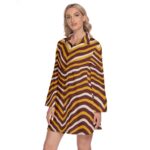 Washington Commanders Zubaz Women's Lapel Shirt Dress With Long Sleeve - Image 2