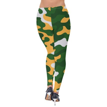 Green Bay Packers All-Over Print Women's High-Stretch Cotton Leggings