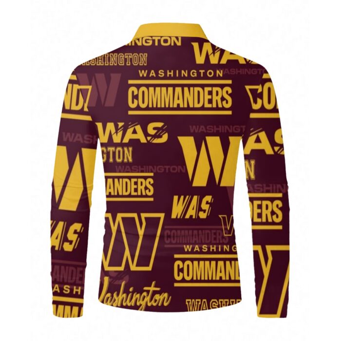 Washington Commanders Men's Polo Shirt With Long Sleeve - Image 2