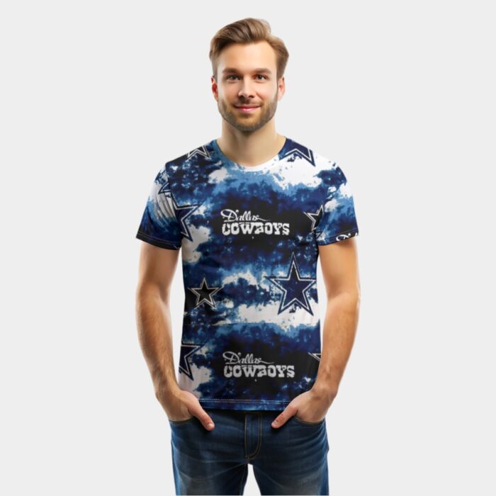 Dallas Cowboys Zubaz All-Over Print Men's O-Neck Sports T-Shirt - Image 3